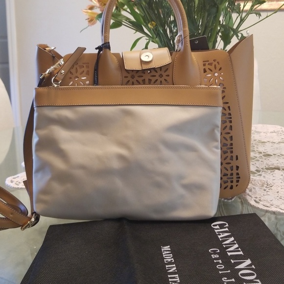 Gianni Nataro Leather Tan Satchel - Picture 6 of 11